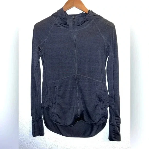 #0075 Athleta Full Zip Hoodie, Black, Size XS - Picture 1 of 9